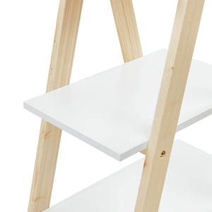 Bücherregal Vanlilu Kiefernholz 145x65x32 cm Natur/Weiß [en.casa]