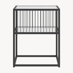Beistelltisch Tronevn mit Glasplatte 50x40x40 cm Schwarz [en.casa]