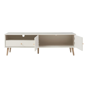 Fernsehschrank Hallevil 150x39x45 cm Weiß [en.casa]