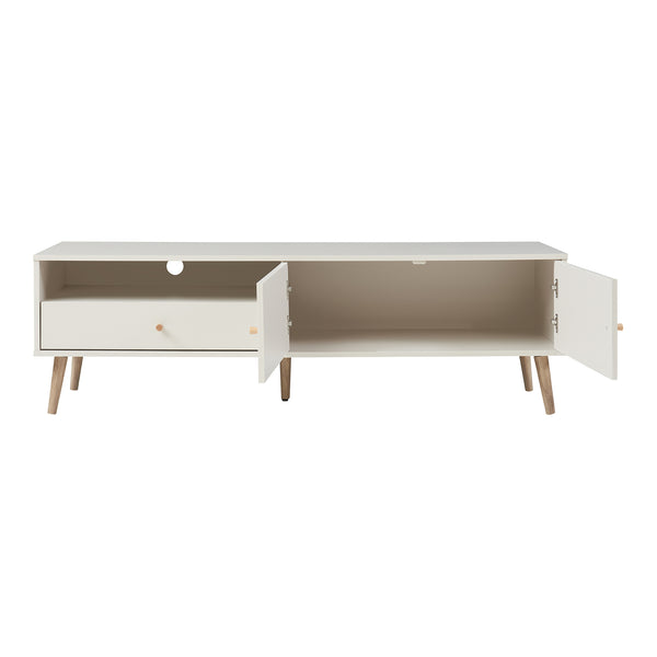 Fernsehschrank Hallevil 150x39x45 cm Weiß [en.casa]