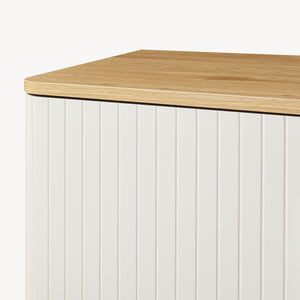 Fernsehschrank Ferrersp mit 2 Türen 140x40x45 cm Eicheoptik/Sandfarben [en.casa]