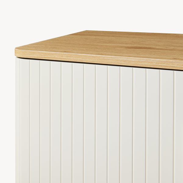 Fernsehschrank Ferrersp mit 2 Türen 140x40x45 cm Eicheoptik/Sandfarben [en.casa]