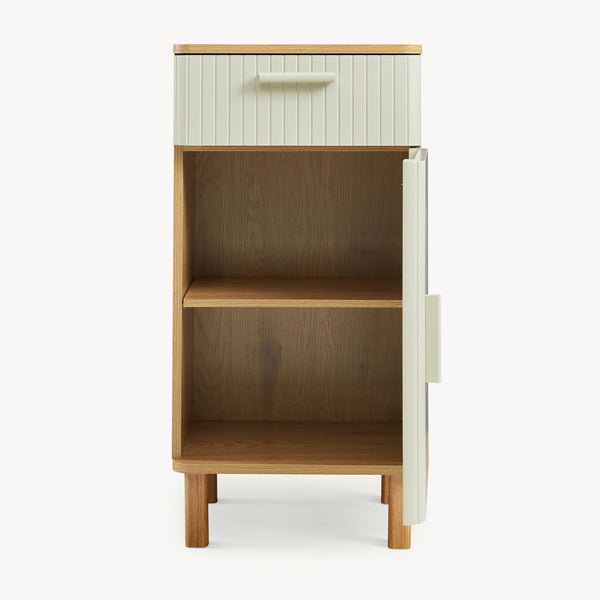 Badezimmerschrank Ferrersp 80x40x35 cm Eicheoptik/Sandfarben [en.casa]