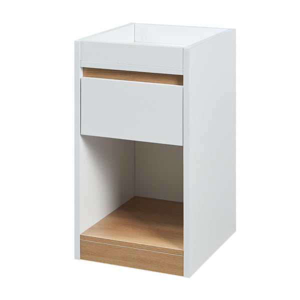 Nachttisch Lure 55x30x35 cm Weiß/Eicheoptik [en.casa]