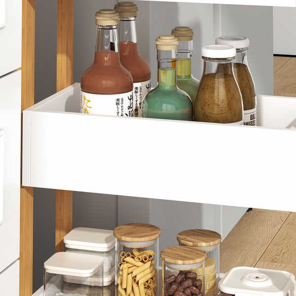 Rollwagen Varulta 80x41x20 cm Natur/Weiß [en.casa]