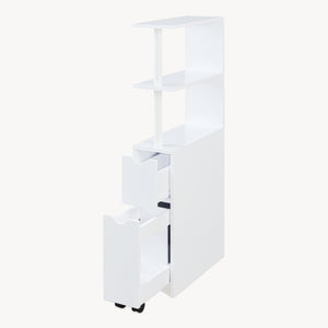 Nischenregal mit Rollauszug Fadeskimma 113x19x45 cm Weiß [en.casa]