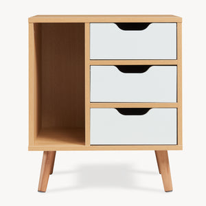 Nachttisch Bordkak 55x48x30 cm Eicheoptik/Weiß [en.casa]