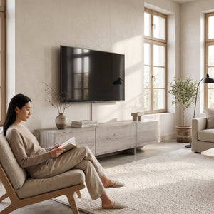 Fernsehschrank Kapipimso mit 3 Klappen 194x31x37 cm Eicheoptik, grau [en.casa]