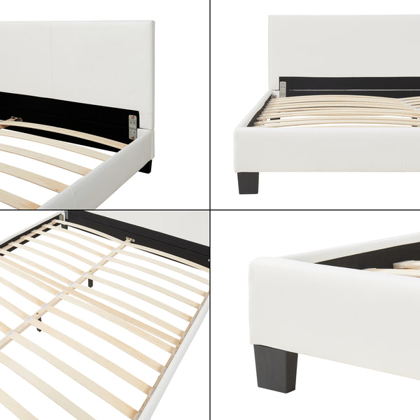 Kunstlederbett Albacete 180x200cm Weiß Corium