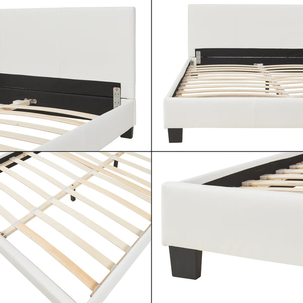 Kunstlederbett Albacete 140x200 cm Weiß Corium