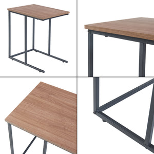 Satztisch Augustenborg im 3er Set Schwarz / Walnuss-Optik [en.casa]