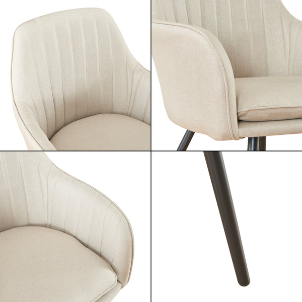 Esszimmerstuhl Kannonkoski im 2er Set Beige [en.casa]