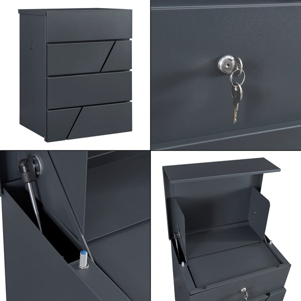 Briefkasten Søllerød 58x44x35cm Anthrazit [en.casa]