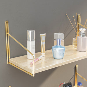 Wandregal Muurame 40x14x17 cm Goldfarben [en.casa]