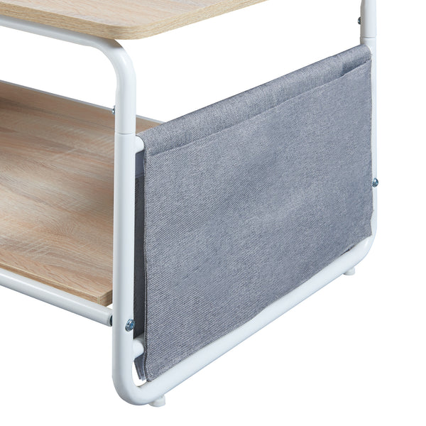 Couchtisch Dyrøy 100x50x43cm Weiß/Eiche [en.casa]