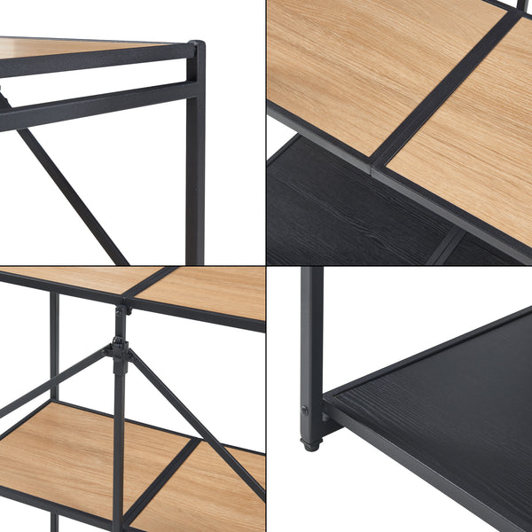 Klappregal Telemark 81x68x38 cm Schwarz/Eiche-Optik [en.casa]