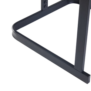 Satztisch Laxå 2er Set Glas und Metall Schwarz [en.casa]