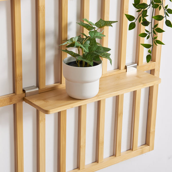 Wandregal Røst 120x80x13cm Bambus [en.casa]