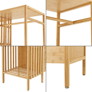 Garderobenständer Varanger 185x100x45 cm Bambus [en.casa]