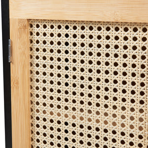 Bad-Hängeschrank Tervola 60x60x20 cm Schwarz/Bambus [en.casa]