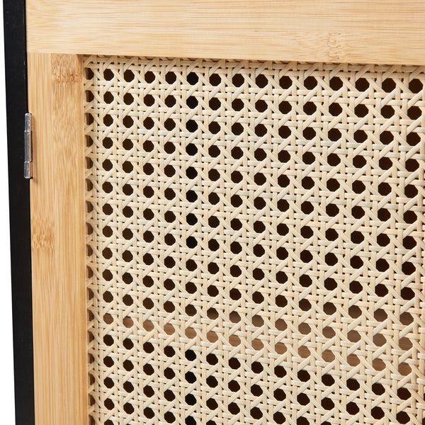 Bad-Hängeschrank Tervola 60x60x20 cm Schwarz/Bambus [en.casa]