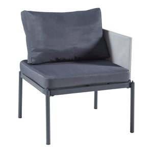 Gartenmöbelset Accettura 3-tlg. Aluminium Grau [casa.pro]