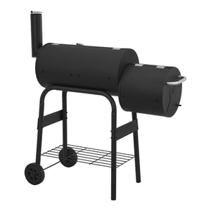 Smoker Grillwagen Arielli 115x110x64cm Schwarz [casa.pro]
