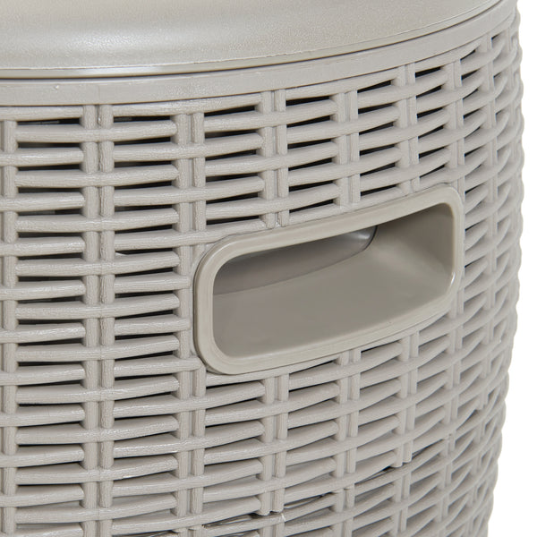 Kühlbox-Hocker Avetrana 44xØ40 cm Hellbraun [casa.pro]