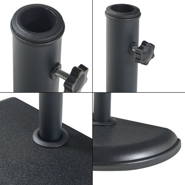 Sonnenschirmständer Bisenti Beton 45x29x4,5 cm Schwarz 10 kg [casa.pro]