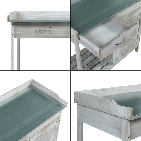 Pflanztisch Aliano Tannenholz Grau [casa.pro]