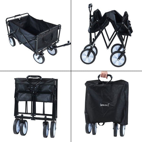 Bollerwagen Stenlille 84x55 cm max. 80kg Schwarz [pro.tec]