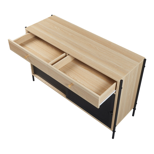 Fernsehschrank Tysnes 120x40x75 cm Eiche/Schwarz [en.casa]