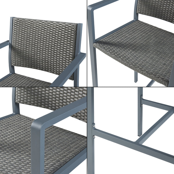 Outdoor-Barstuhl 2er Set Avise Aluminium Dunkelgrau [casa.pro]