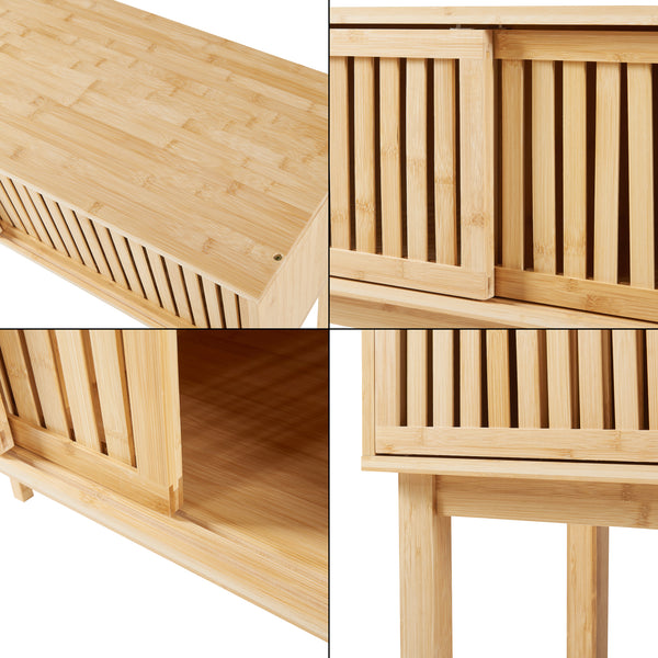 Konsolentisch Ypäjä 110x39x81 cm Bambus [en.casa]