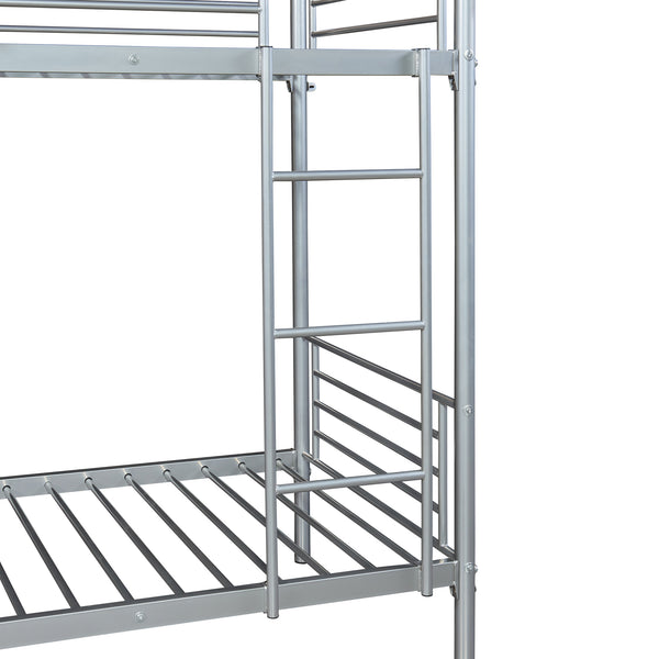 Metall-Etagenbett Soppsar 208,5x97x165 cm Silber [en.casa]