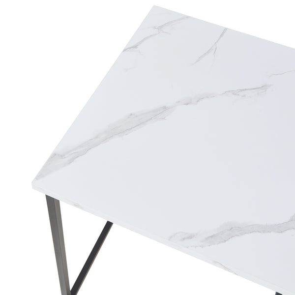 Satztisch Trollhättan 3-tlg. Marmoroptik, weiß [en.casa]