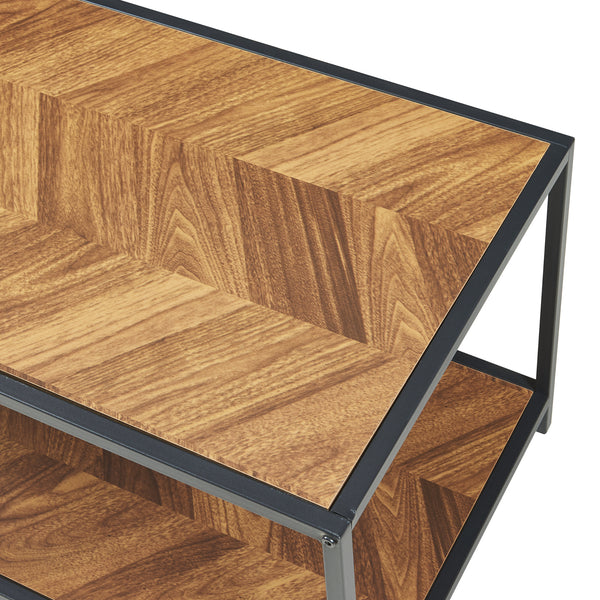 Satztisch Kurghore 2-tlg. Schwarz/Eichenoptik, dunkel [en.casa]