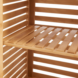 Hochschrank Boksereys 180x35x35 cm Bambus [en.casa]