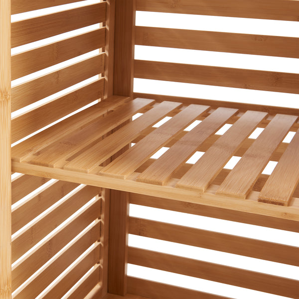 Hochschrank Boksereys 180x35x35 cm Bambus [en.casa]