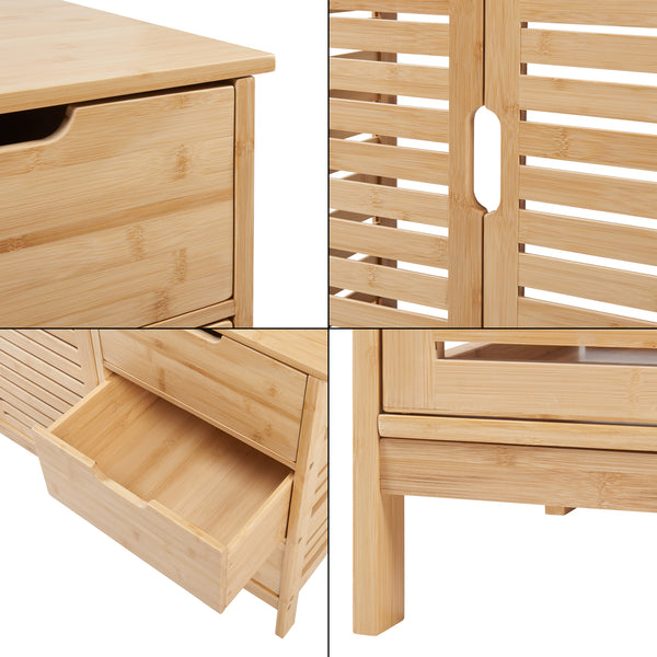 Waschbeckenunterschrank Boksereys 60x100x35 cm Bambus Natur [en.casa]