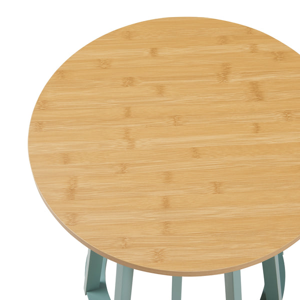 Beistelltisch Lensuu 48xØ48 cm Pastellgrün/Eiche [en.casa]