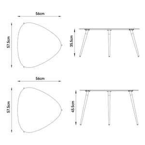 Satztisch 2-tlg. Aymavilles Stahl Anthrazit [casa.pro]