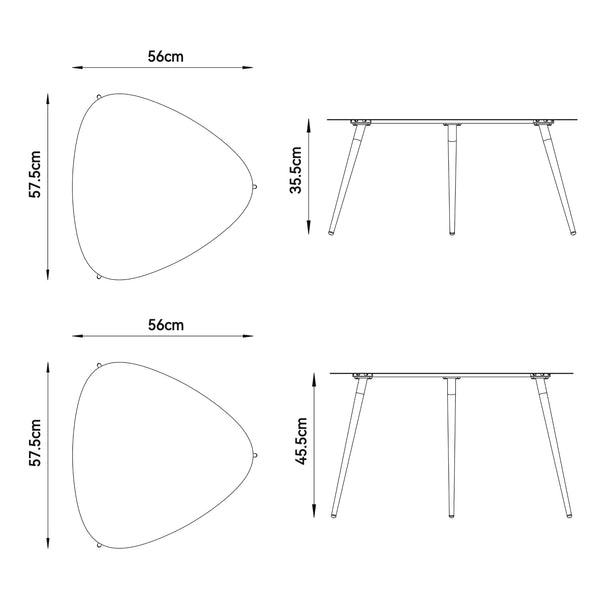 Satztisch 2-tlg. Aymavilles Stahl Anthrazit [casa.pro]