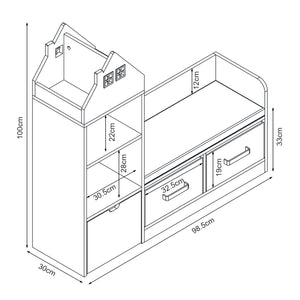Kindersitzbank mit Regal Vipsali [en.casa]