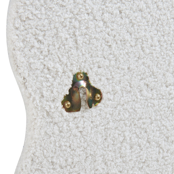 Wandspiegel Brummen mit Teddystoff-Rahmen 80x60 cm Weiß [en.casa]