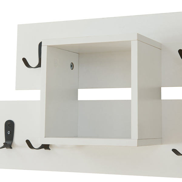 Wandgarderobe Vänd mit Ablagefach 32x60x14 cm Weiß [en.casa]