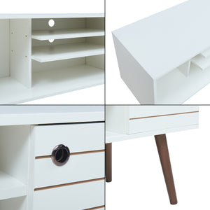 Fernsehschrank Vare 130x40x66 cm Weiß [en.casa]