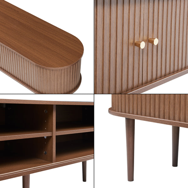 Fernsehschrank Mapia 166x40x55 cm Walnussoptik [en.casa]