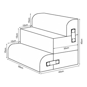 Haustiertreppe Joelerhatra 4-tlg. 45x50x45 cm Cord Blau [en.casa]