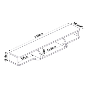 TV-Lowboard hängend Aar 135x30x16 cm Weiß [en.casa]